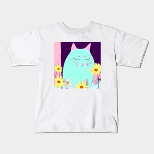 The fat cat is taking a nap. Kids T-Shirt